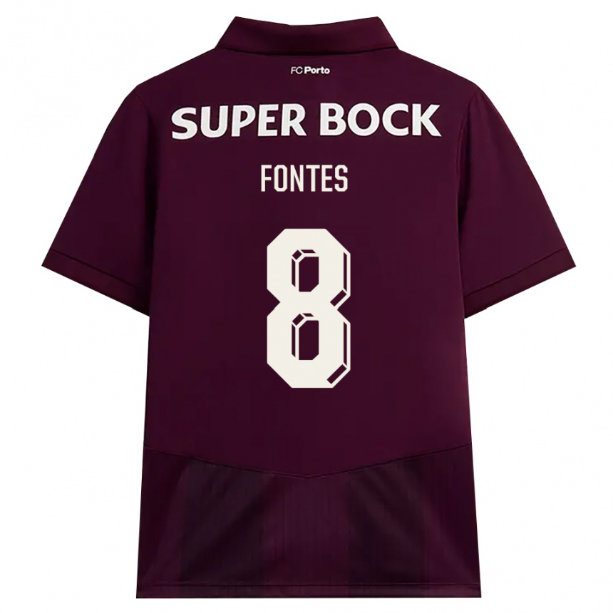 ילדים כדורגל Goncalo Fontes #8 בורדו לבן הרחק ג'רזי 2026/27