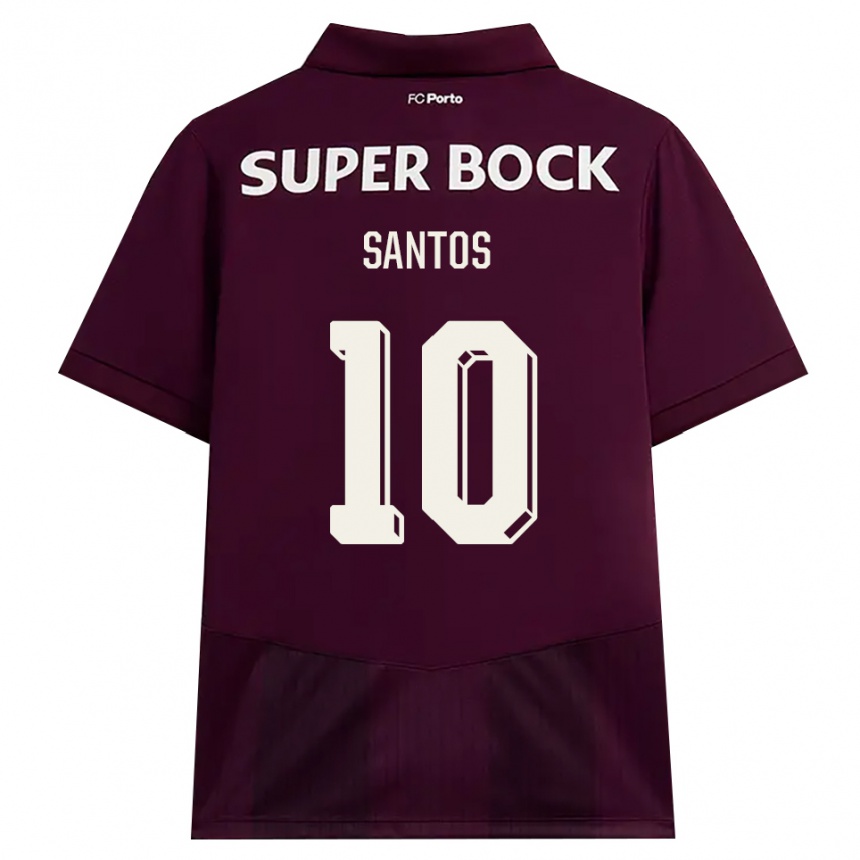 ילדים כדורגל Gonçalo Santos #10 בורדו לבן הרחק ג'רזי 2026/27