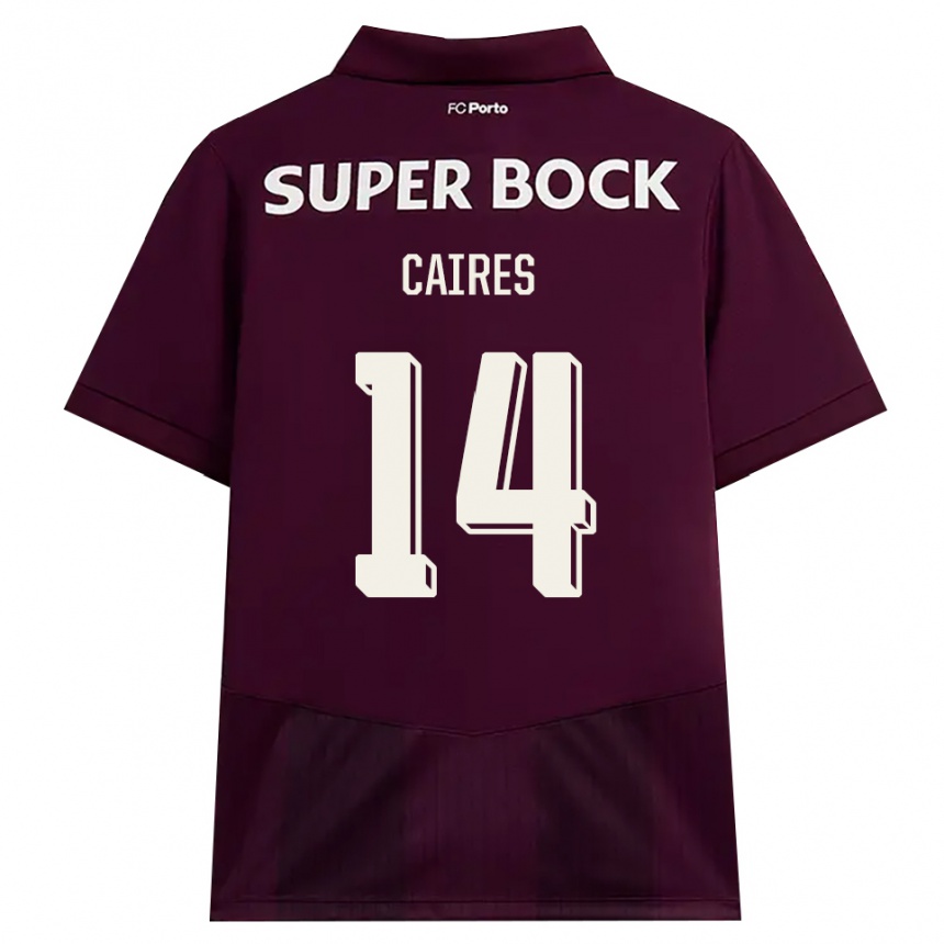 ילדים כדורגל Tiago Caires #14 בורדו לבן הרחק ג'רזי 2026/27