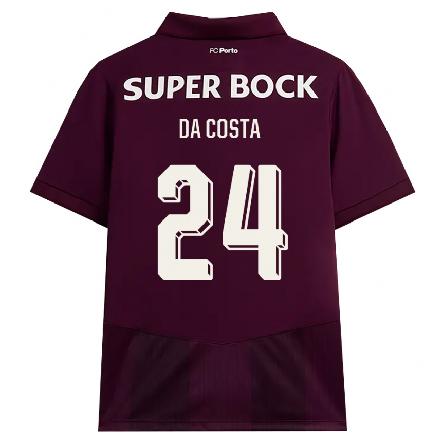 ילדים כדורגל Seif Da Costa #24 בורדו לבן הרחק ג'רזי 2026/27