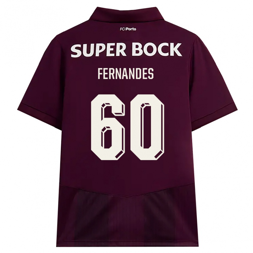 ילדים כדורגל Francisco Fernandes #60 בורדו לבן הרחק ג'רזי 2026/27