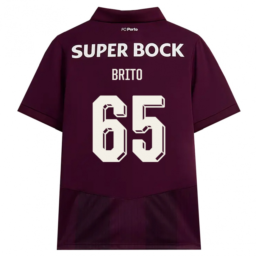 ילדים כדורגל João Brito #65 בורדו לבן הרחק ג'רזי 2026/27