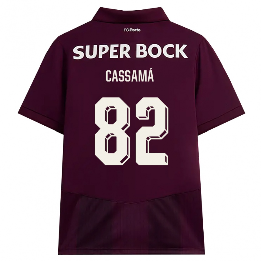 ילדים כדורגל Abdu Cassamá #82 בורדו לבן הרחק ג'רזי 2026/27