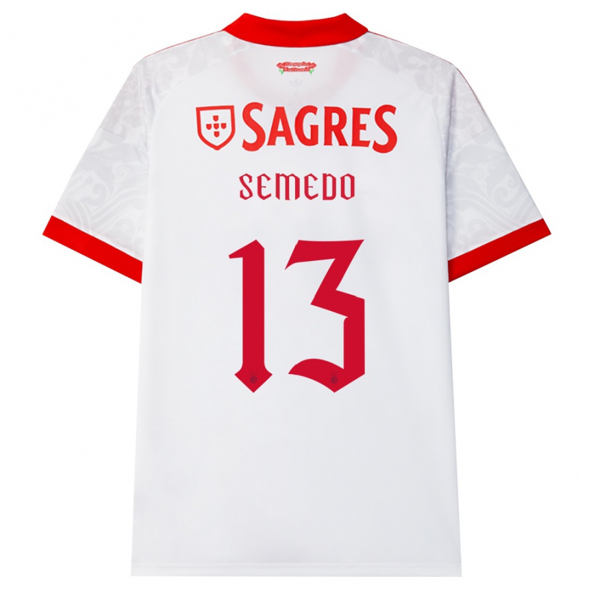 ילדים כדורגל Benjamim Semedo #13 לבן אדום צהוב הרחק ג'רזי 2026/27