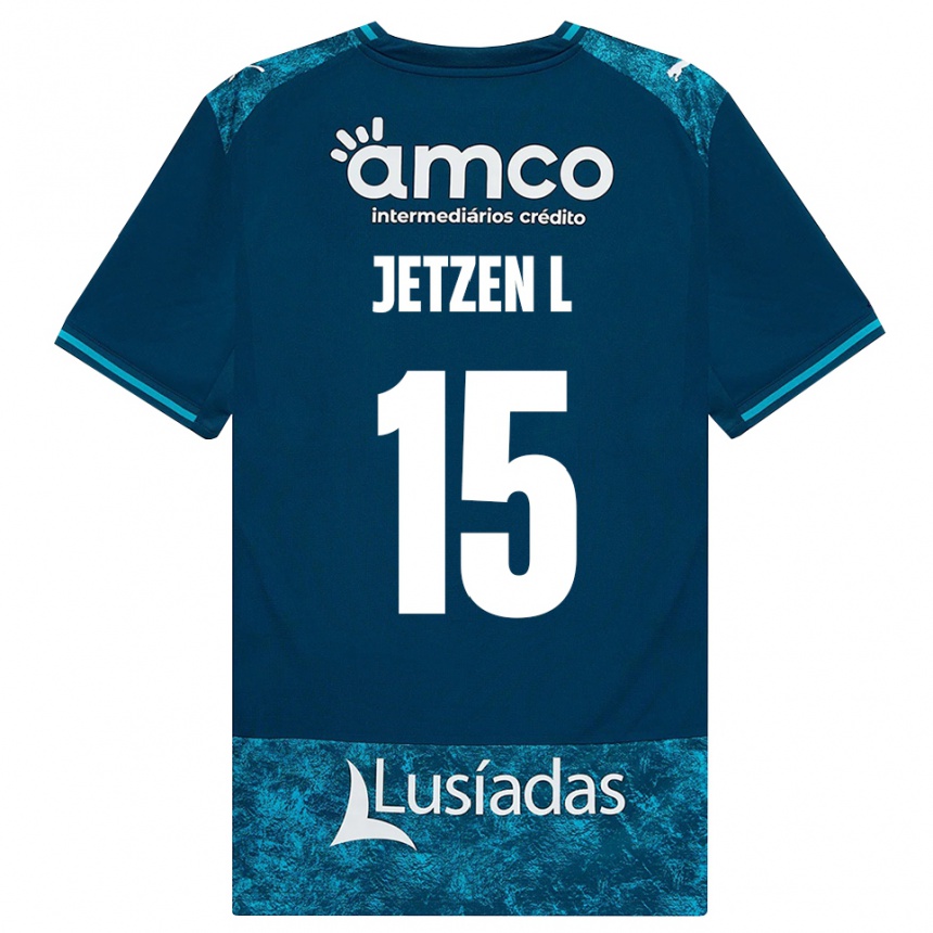 ילדים כדורגל Jetzen Lopez #15 אפור כהה טורקיז בינוני הרחק ג'רזי 2026/27