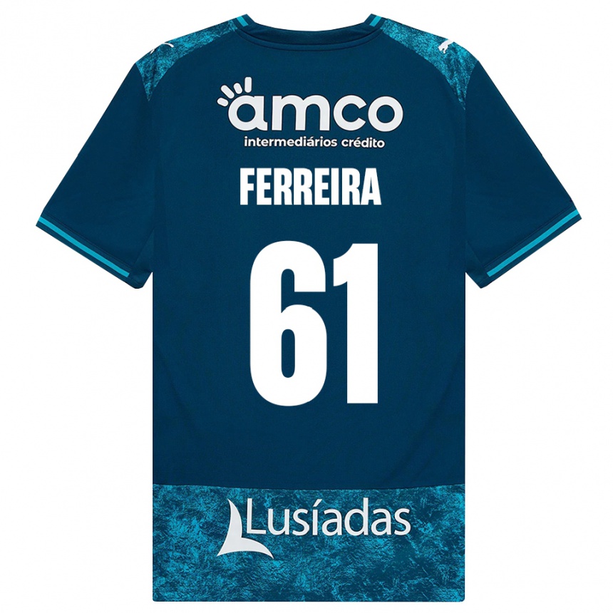 ילדים כדורגל Tiago Ferreira #61 אפור כהה טורקיז בינוני הרחק ג'רזי 2026/27