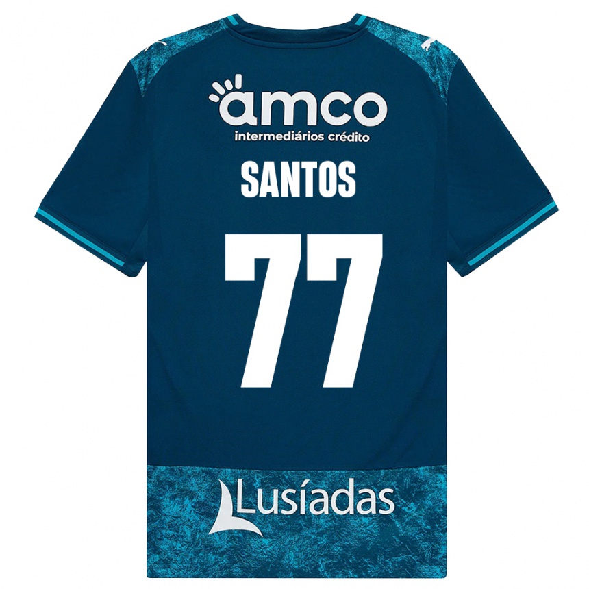 ילדים כדורגל Edu Santos #77 אפור כהה טורקיז בינוני הרחק ג'רזי 2026/27