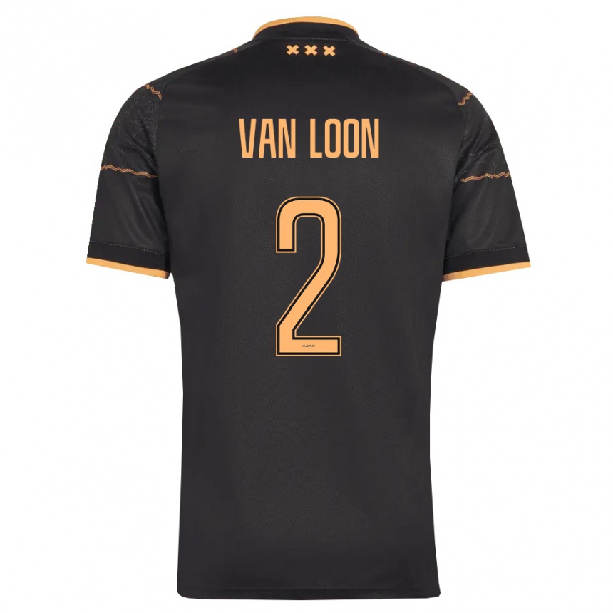 ילדים כדורגל Gerain Van Loon #2 שחור כתום הרחק ג'רזי 2026/27