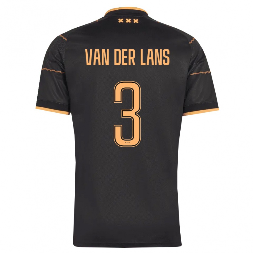 ילדים כדורגל Mylo Van Der Lans #3 שחור כתום הרחק ג'רזי 2026/27