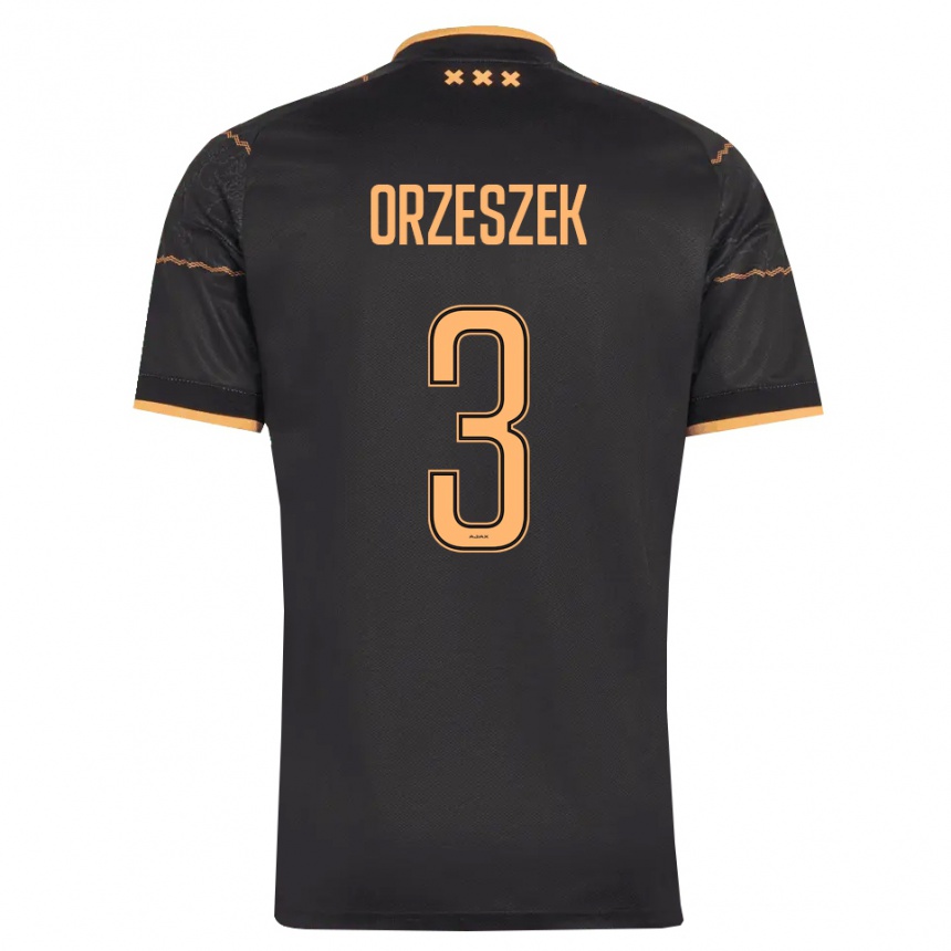 ילדים כדורגל Zane Orzeszek #3 שחור כתום הרחק ג'רזי 2026/27
