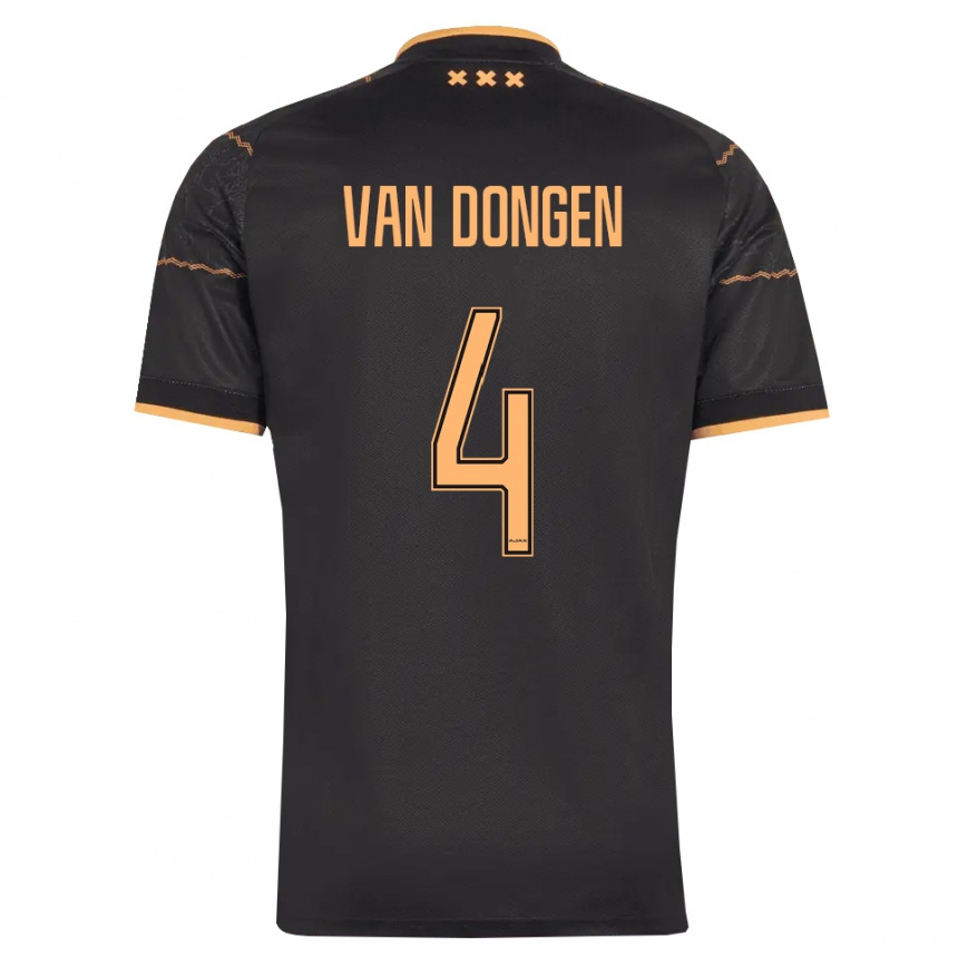 ילדים כדורגל Bram Van Dongen #4 שחור כתום הרחק ג'רזי 2026/27
