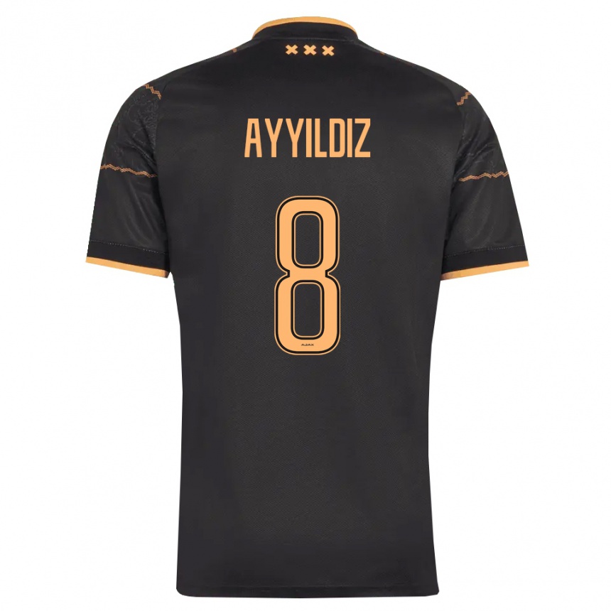 ילדים כדורגל Hasan Ayyildiz #8 שחור כתום הרחק ג'רזי 2026/27