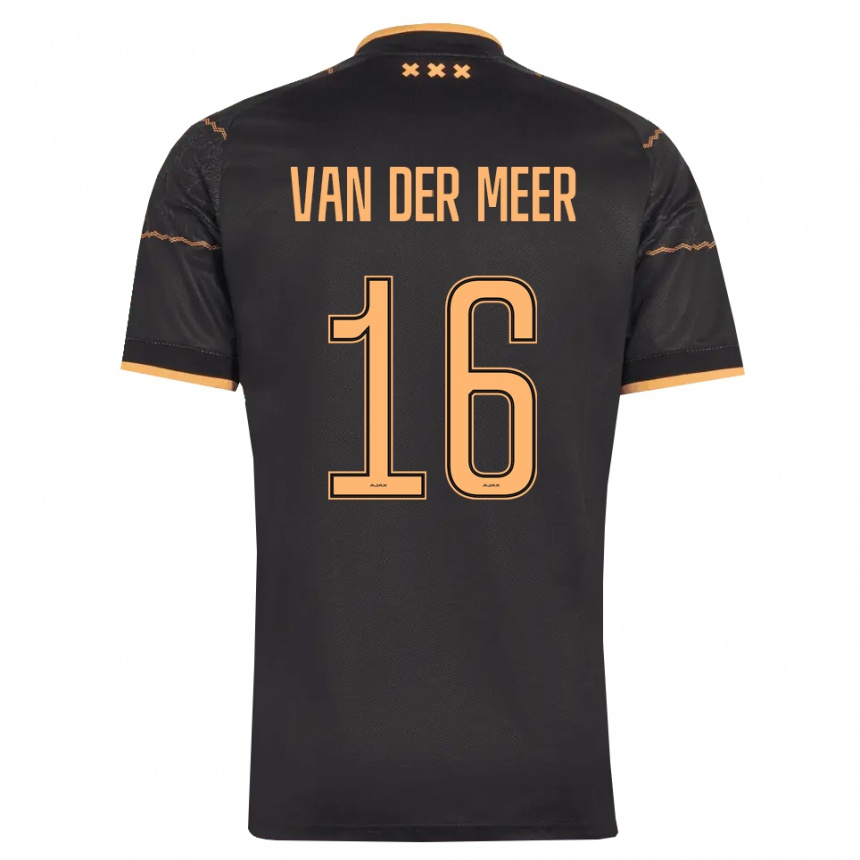 ילדים כדורגל Reno Van Der Meer #16 שחור כתום הרחק ג'רזי 2026/27