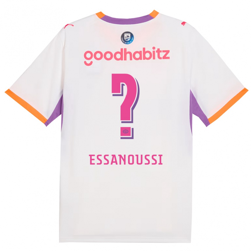 ילדים כדורגל Zakariya Essanoussi #0 לבן סגול כתום הרחק ג'רזי 2026/27