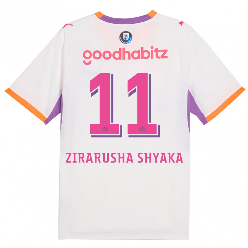 ילדים כדורגל David Zirarusha Shyaka #11 לבן סגול כתום הרחק ג'רזי 2026/27