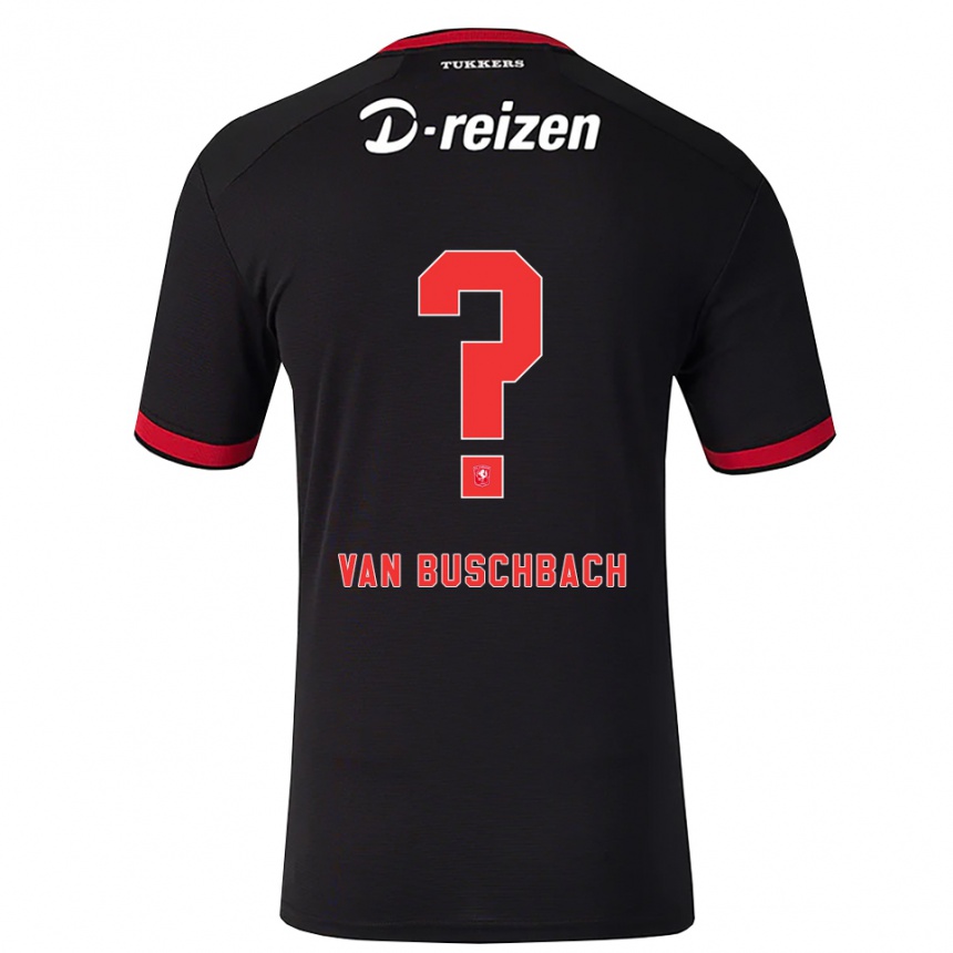 ילדים כדורגל Myles Van Buschbach #0 אדום לבן שחור הרחק ג'רזי 2026/27