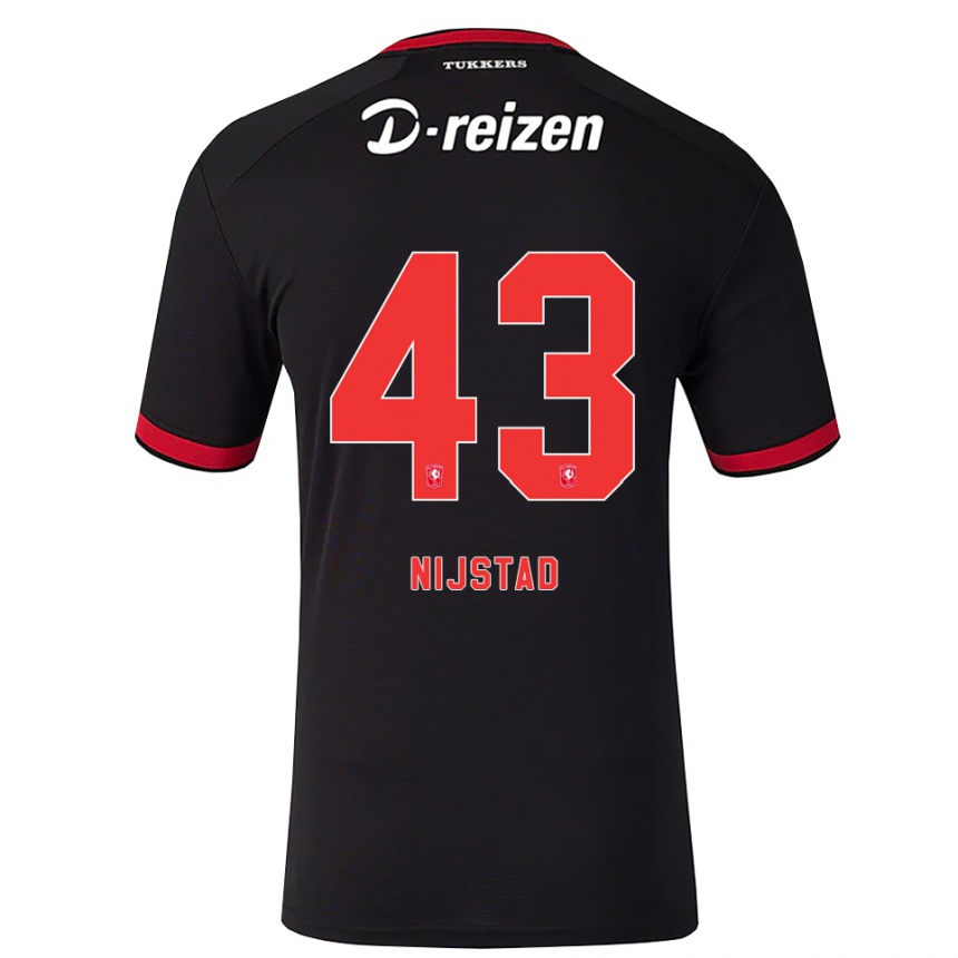 ילדים כדורגל Ruud Nijstad #43 אדום לבן שחור הרחק ג'רזי 2026/27 ילדים כדורגל Ruud Nijstad #43 אדום לבן שחור הרחק ג'רזי 2026/27