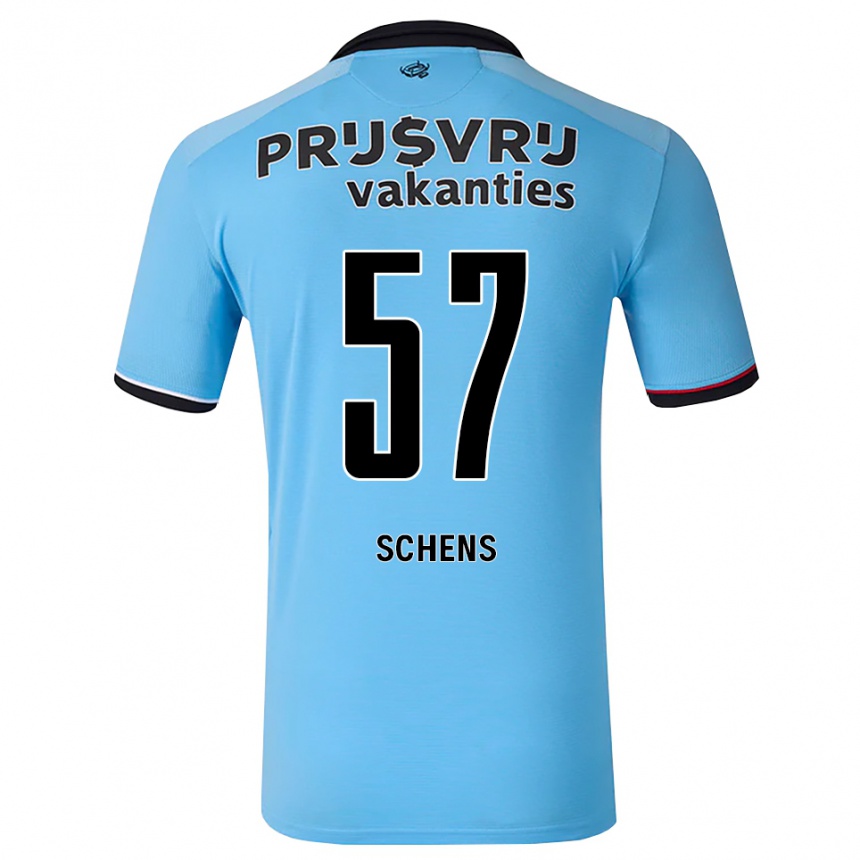ילדים כדורגל Twan Schens #57 כחול שמיים עמוק שחור אדום הרחק ג'רזי 2026/27