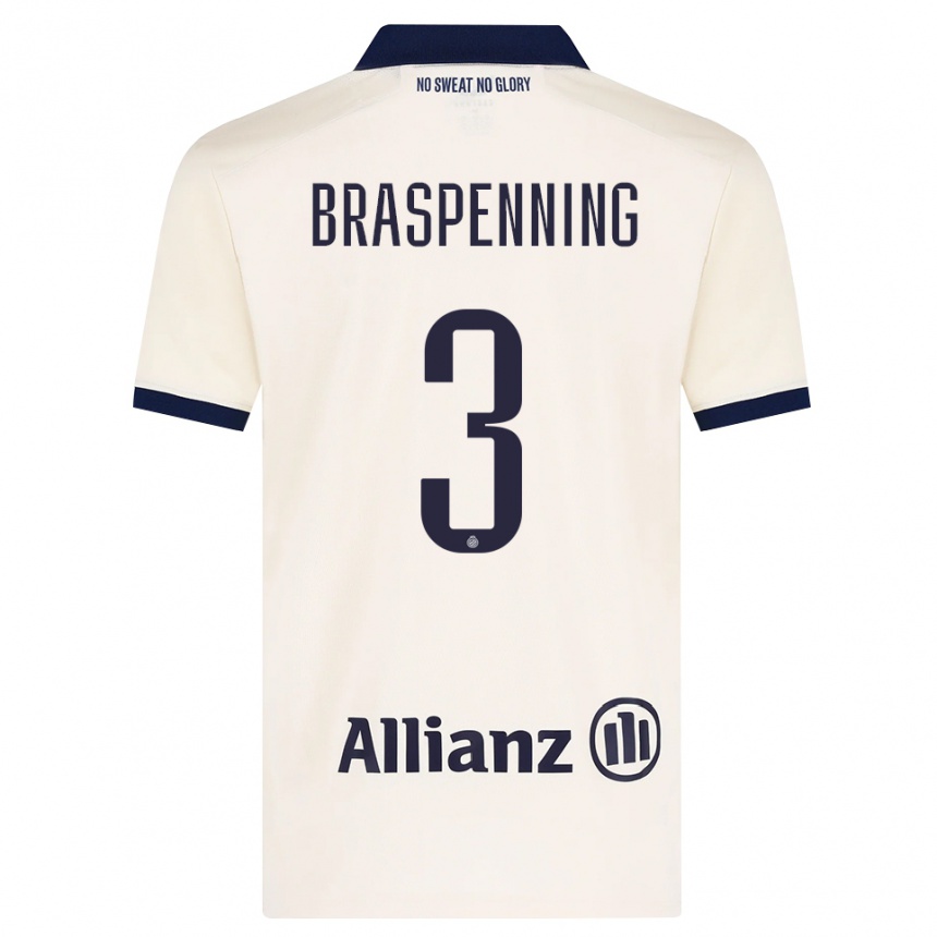 ילדים כדורגל Daan Braspenning #3 בז' שחור הרחק ג'רזי 2026/27