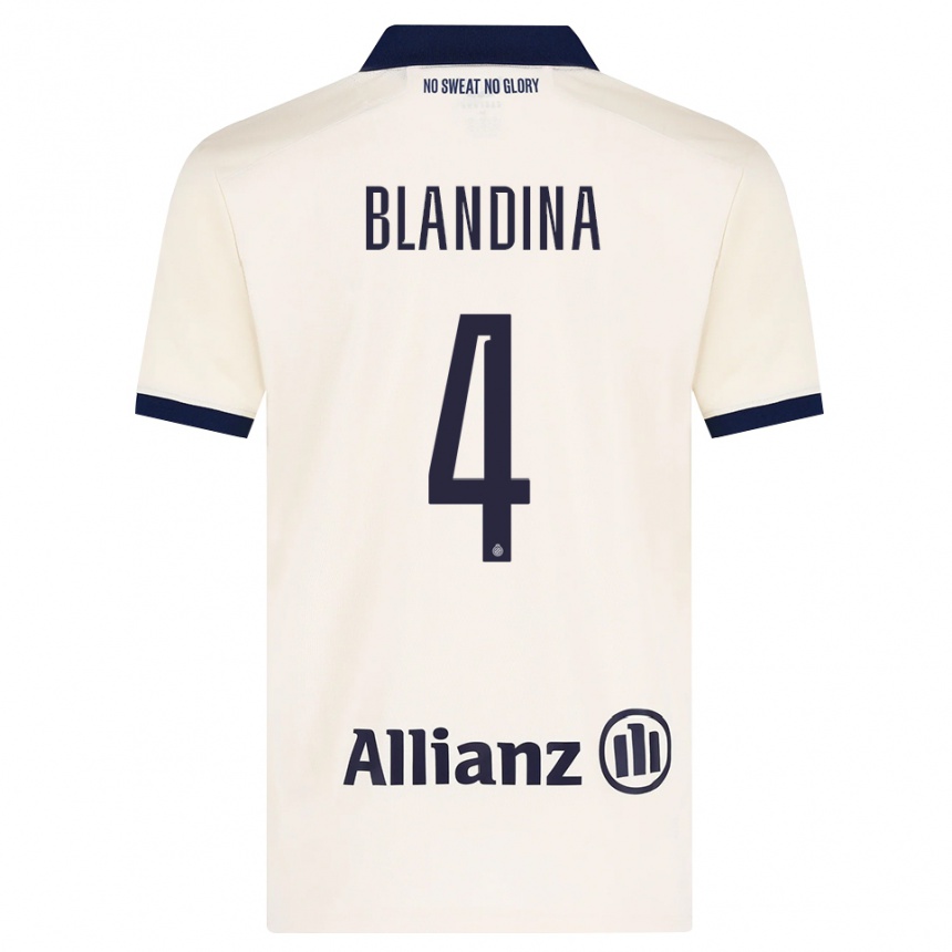ילדים כדורגל Noham Blandina #4 בז' שחור הרחק ג'רזי 2026/27
