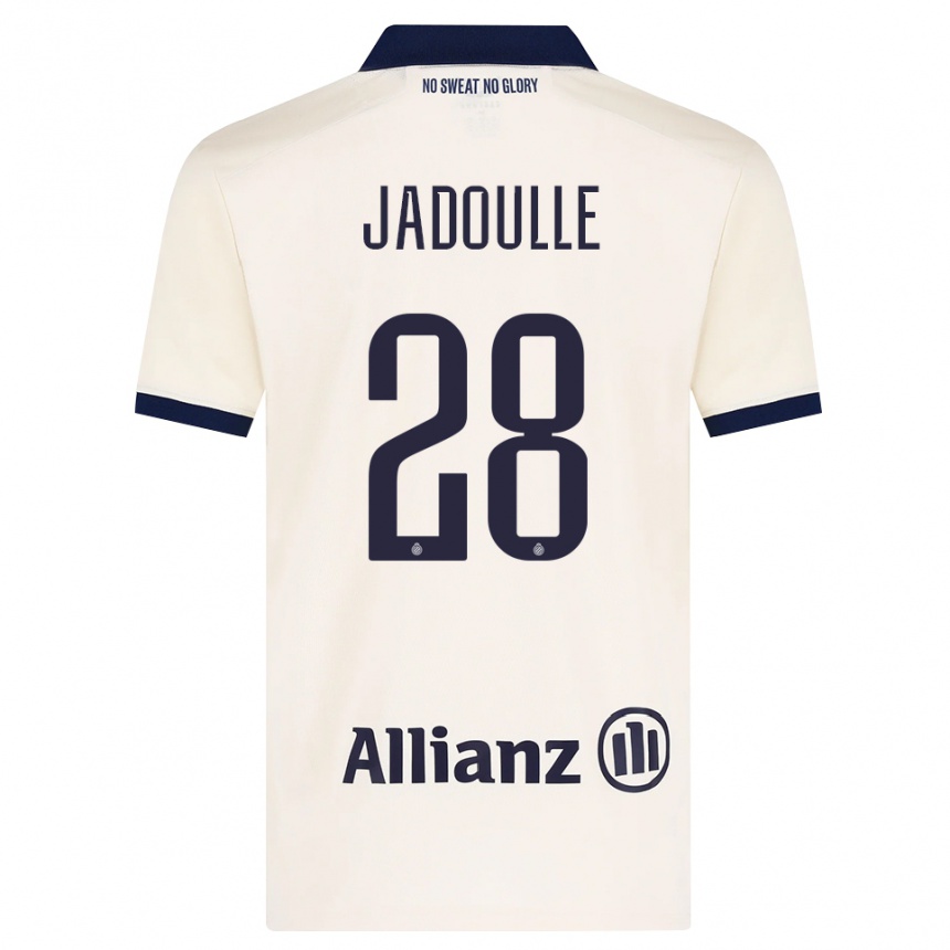 ילדים כדורגל Romane Jadoulle #28 בז' שחור הרחק ג'רזי 2026/27