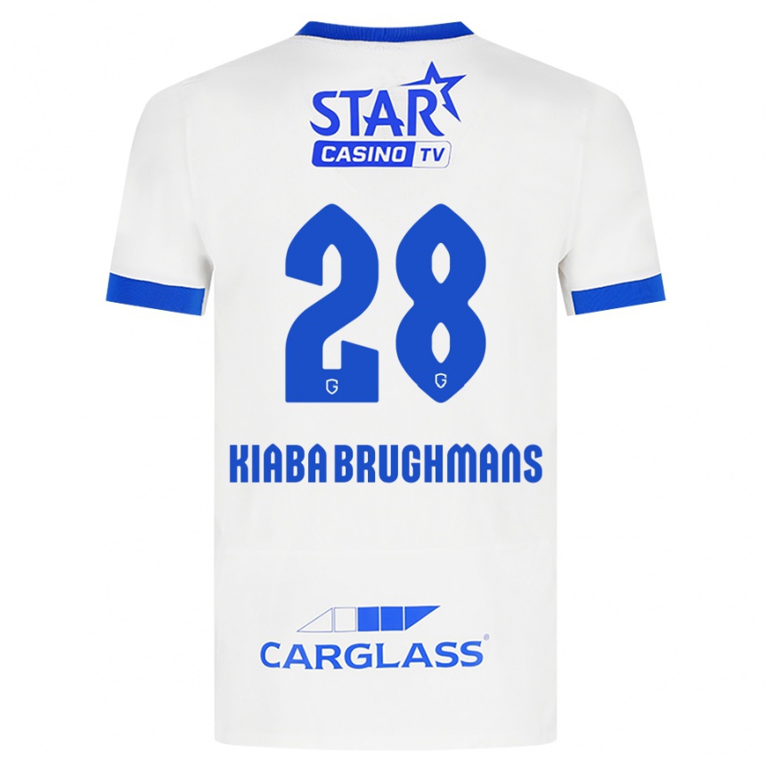 ילדים כדורגל Lucca Kiaba Brughmans #28 לבן כחול הרחק ג'רזי 2026/27