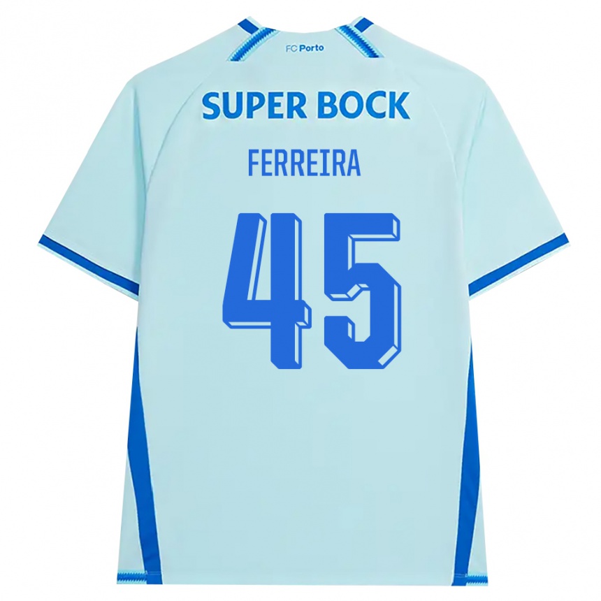 ילדים כדורגל Tiago Ferreira #45 ציאן בהיר כחול ג'רזי קיט שלישי 2026/27