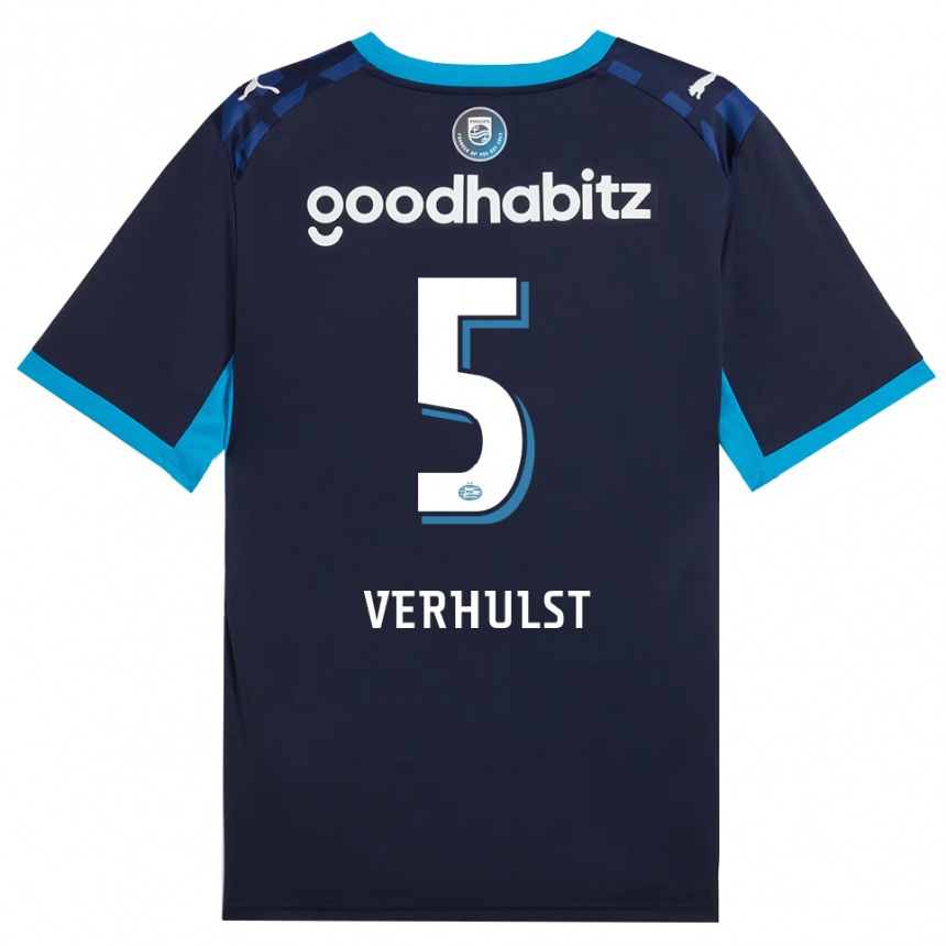 ילדים כדורגל Gino Verhulst #5 כחול דודוד כחול רויאל ג'רזי קיט שלישי 2026/27