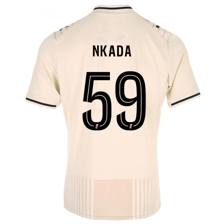 ילדים כדורגל Timothé Nkada #59 תחרה ישנה שחור לבן עתיק הרחק ג'רזי 2026/27