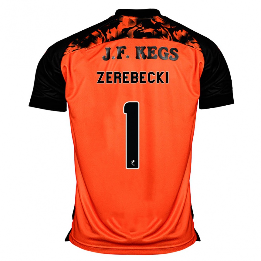 גברים כדורגל Kuba Zerebecki #1 כתום שחור לבן ג'רזי ביתית 2026/27