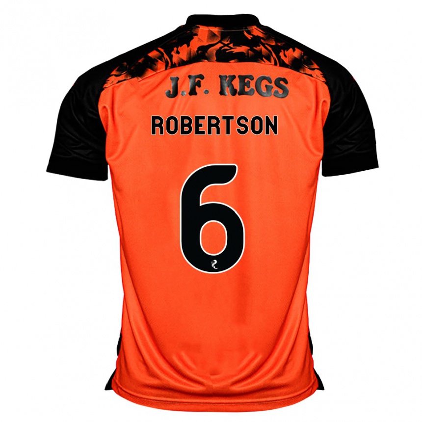 גברים כדורגל Ashley Robertson #6 כתום שחור לבן ג'רזי ביתית 2026/27
