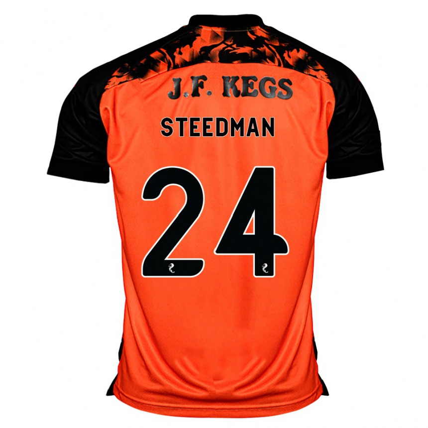 גברים כדורגל Laura Steedman #24 כתום שחור לבן ג'רזי ביתית 2026/27