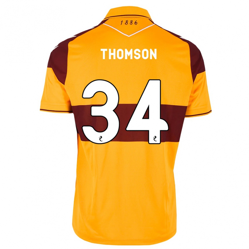גברים כדורגל Aaron Thomson #34 בורדו כתום ג'רזי ביתית 2026/27