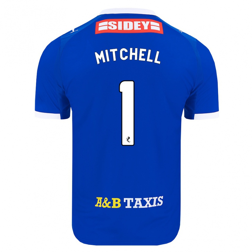 גברים כדורגל Ellie Mitchell #1 כחול אדום צהוב ג'רזי ביתית 2026/27