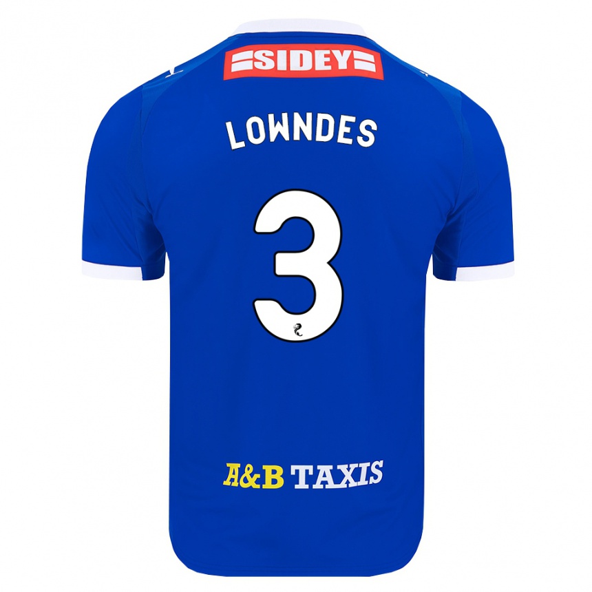 גברים כדורגל Thomas Lowndes #3 כחול אדום צהוב ג'רזי ביתית 2026/27