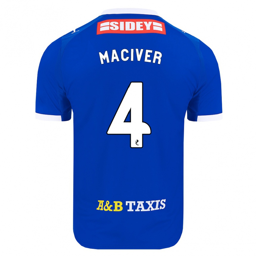 גברים כדורגל Ellie Maciver #4 כחול אדום צהוב ג'רזי ביתית 2026/27