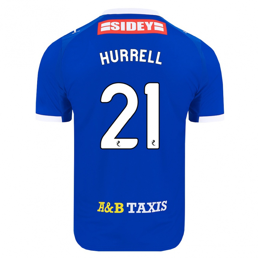 גברים כדורגל Olivia Hurrell #21 כחול אדום צהוב ג'רזי ביתית 2026/27