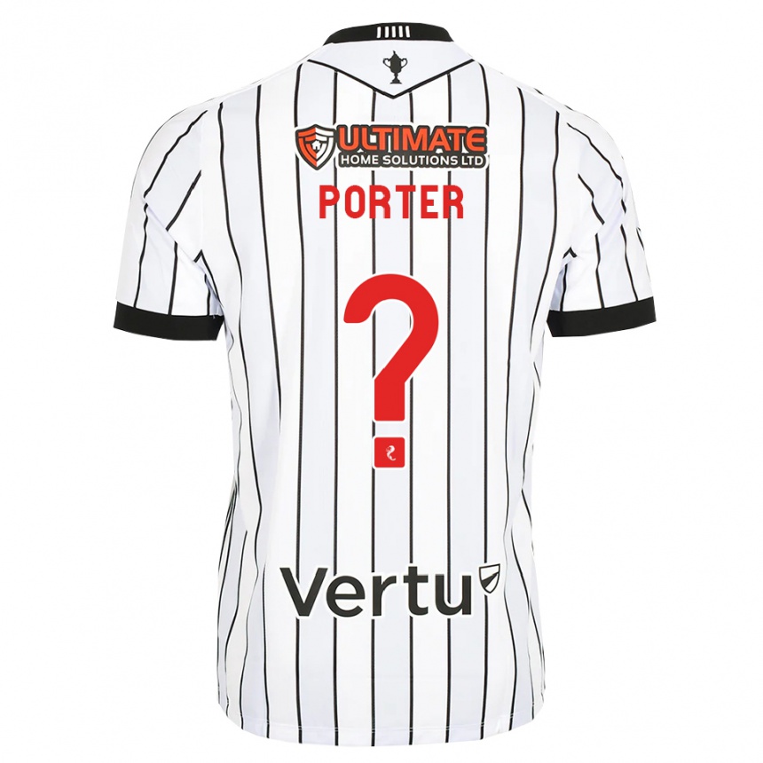 גברים כדורגל Ryan Porter #0 לבן שחור אדום ג'רזי ביתית 2026/27