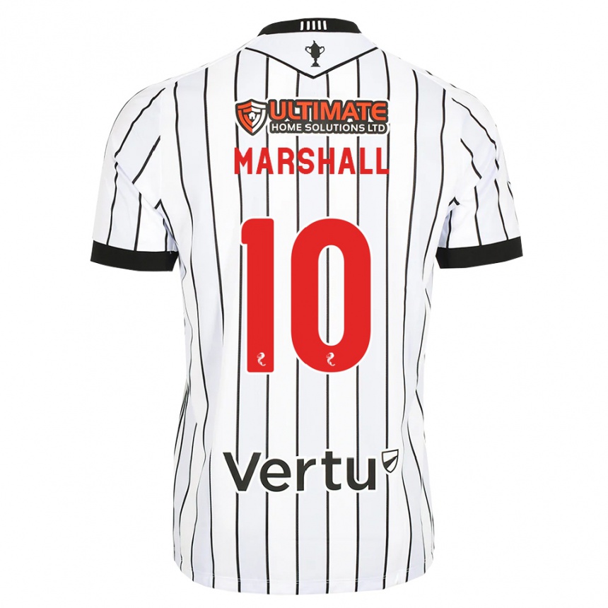 גברים כדורגל Lewis Marshall #10 לבן שחור אדום ג'רזי ביתית 2026/27
