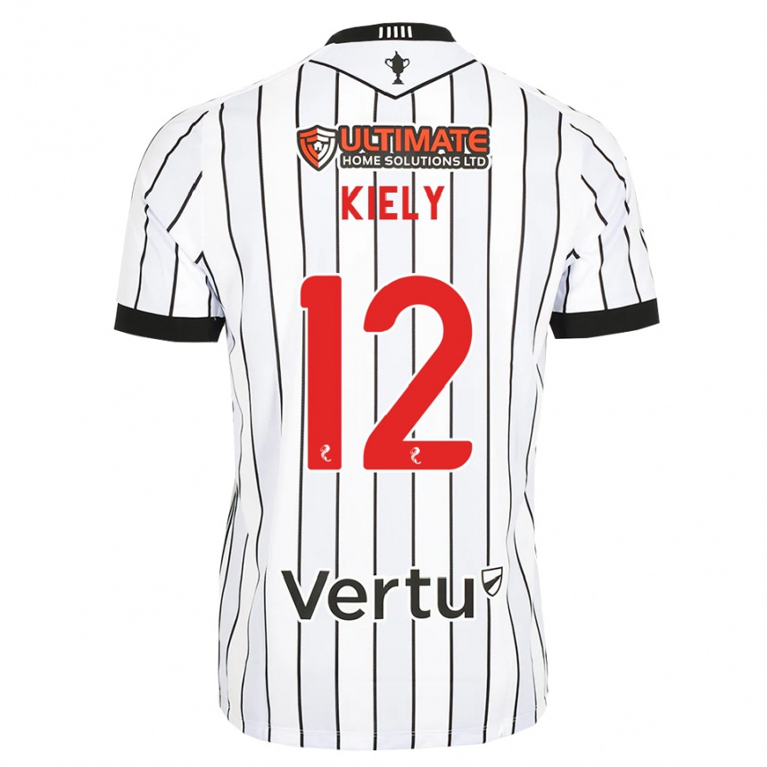 גברים כדורגל Noel Kiely #12 לבן שחור אדום ג'רזי ביתית 2026/27