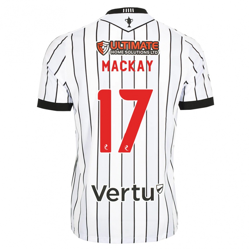 גברים כדורגל Rory Mackay #17 לבן שחור אדום ג'רזי ביתית 2026/27