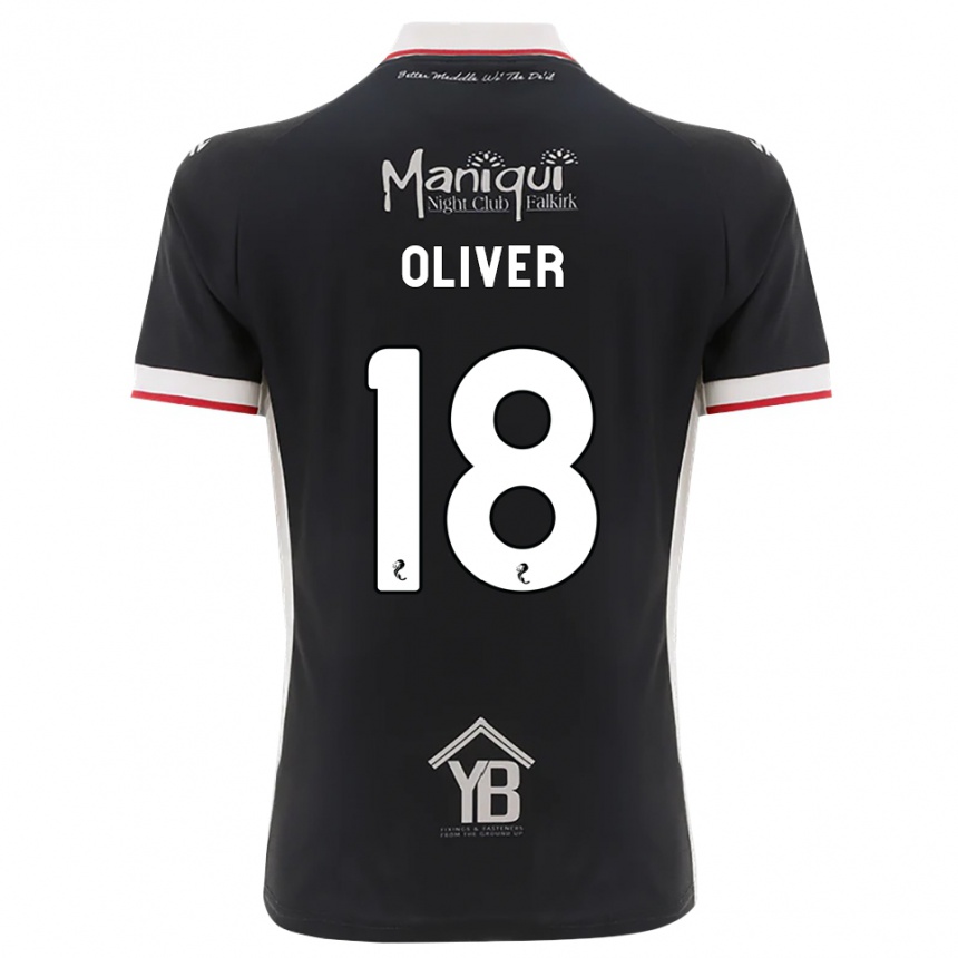 גברים כדורגל Gary Oliver #18 שחור לבן אדום ג'רזי ביתית 2026/27