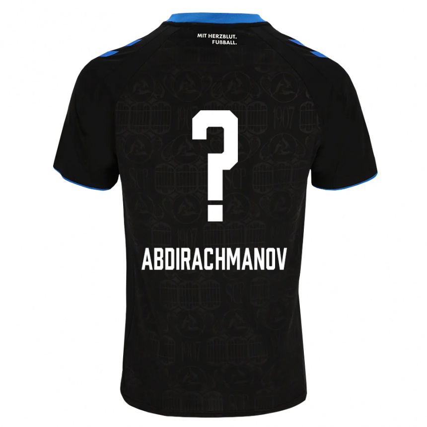 גברים כדורגל Islom Abdirachmanov #0 שחור לבן אדום ג'רזי ביתית 2026/27
