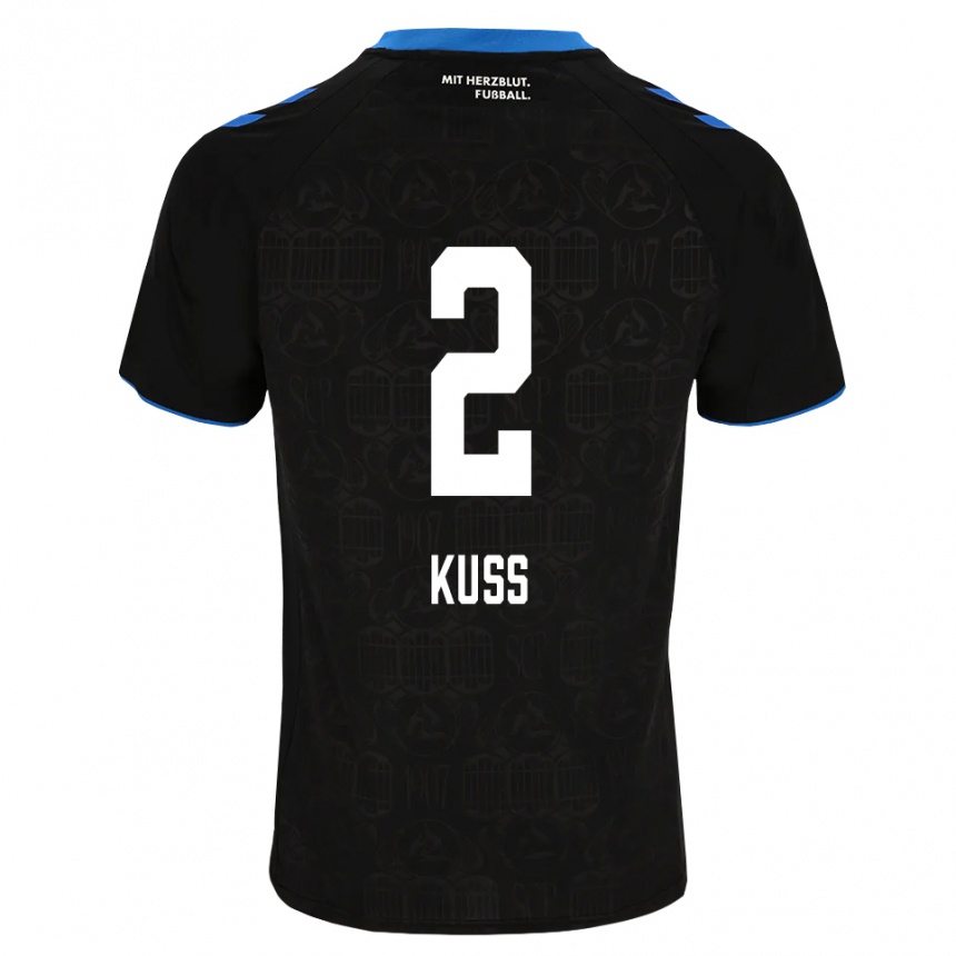 גברים כדורגל Damian Kuss #2 שחור לבן אדום ג'רזי ביתית 2026/27
