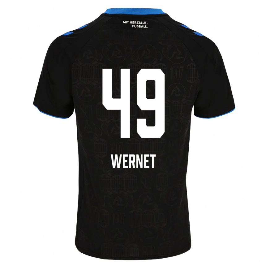 גברים כדורגל Vigo Wernet #49 שחור לבן אדום ג'רזי ביתית 2026/27