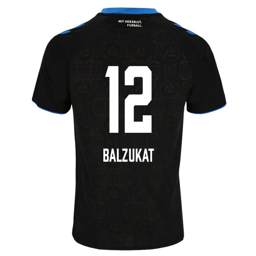 גברים כדורגל Jens Balzukat #12 שחור לבן אדום ג'רזי ביתית 2026/27
