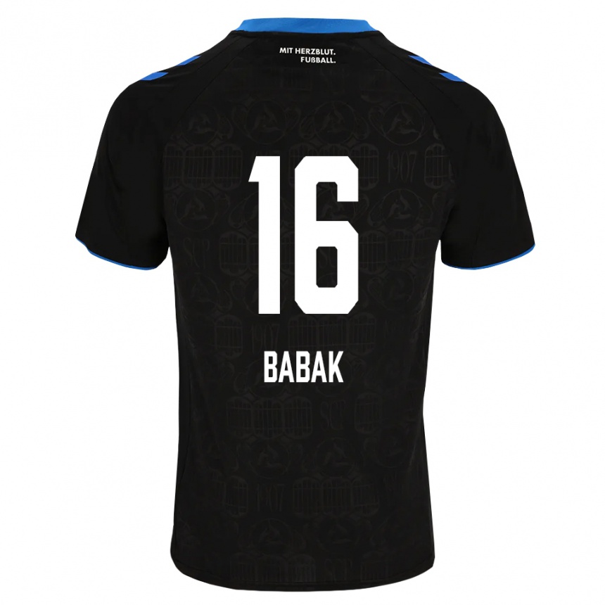 גברים כדורגל Fedir Babak #16 שחור לבן אדום ג'רזי ביתית 2026/27