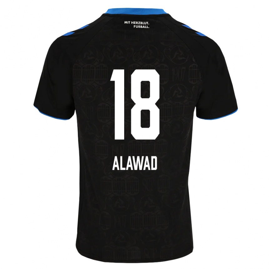 גברים כדורגל A. Alawad #18 שחור לבן אדום ג'רזי ביתית 2026/27