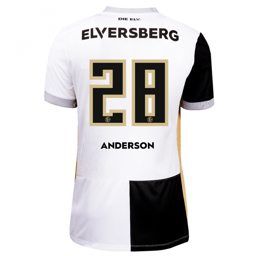 גברים כדורגל Mira Anderson #28 שחור לבן חום ג'רזי ביתית 2026/27