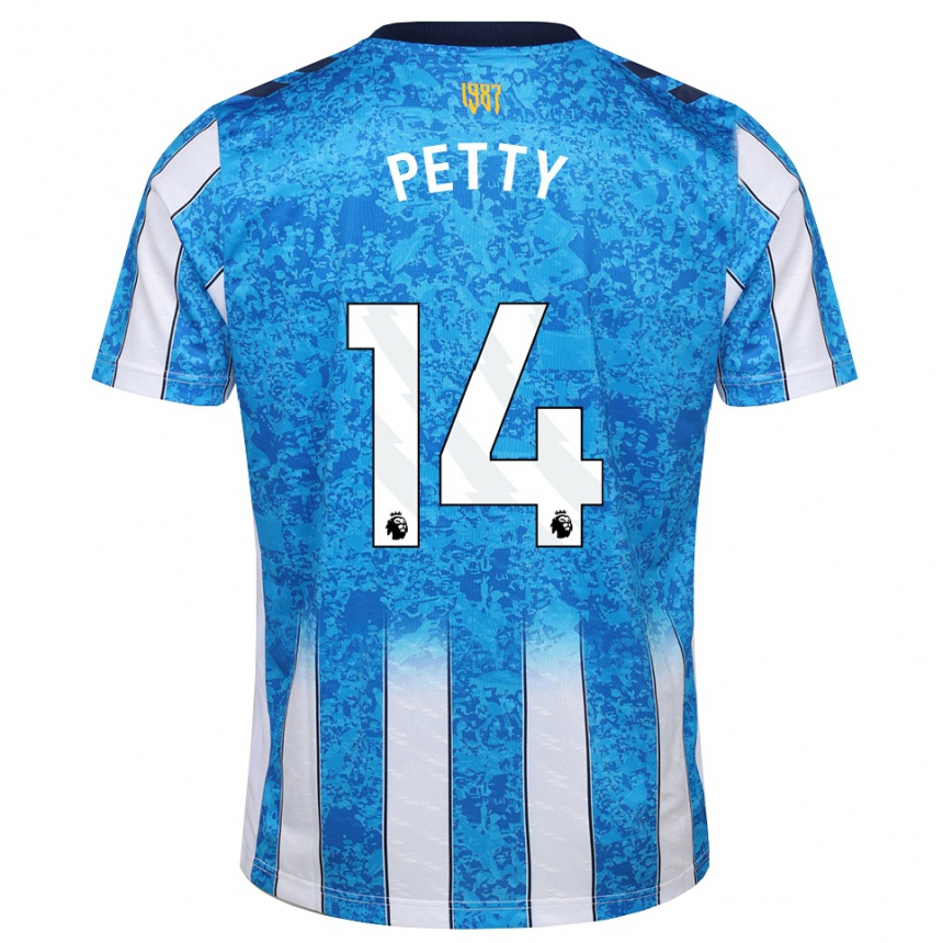 גברים כדורגל Billy Petty #14 לבן כחול כתום ג'רזי ביתית 2026/27